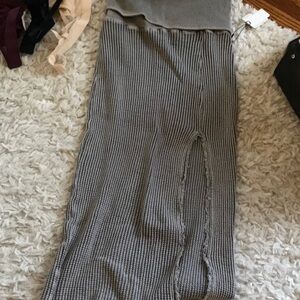 Free People Gray Textured Pencil Skirt